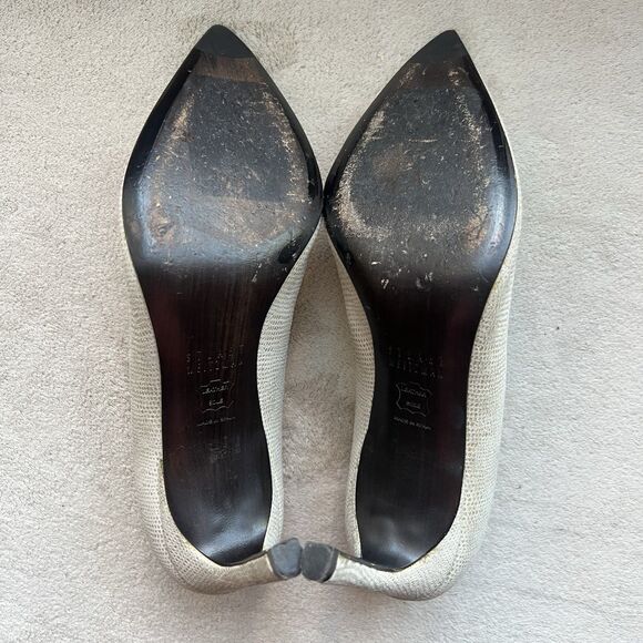 Stuart Weitzman Nude Goosebump Leather Heel Pump Women 5 M Textured Neutral - Picture 14 of 16